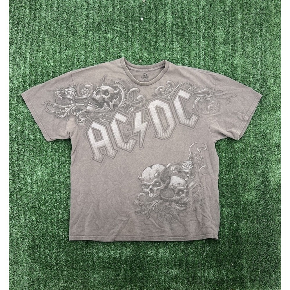 ACDC Liquid Blue HELL'S BELLS Men's T-Shirt Size XXL Gray